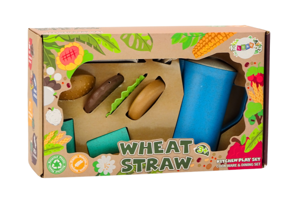 Lean Geschirrset, Teller, Tassen, Krug, Hamburger Besteck, 11-tlg Spielset Küche