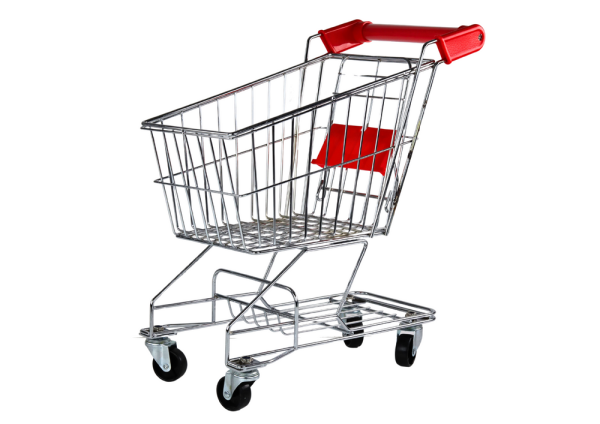 Lean Einkaufswagen, Metallkorb für Kinder, Silber, groß  Spielset Küche