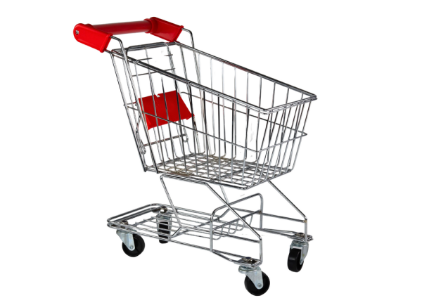 Lean Einkaufswagen, Metallkorb für Kinder, Silber, groß  Spielset Küche