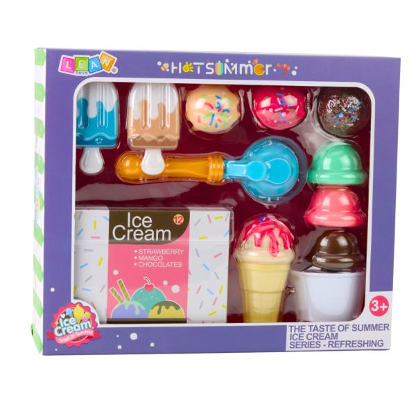 Lean Süßigkeiten-Set Eiscreme für Kinder Löffelbox 14-teilig  Spielset Küche