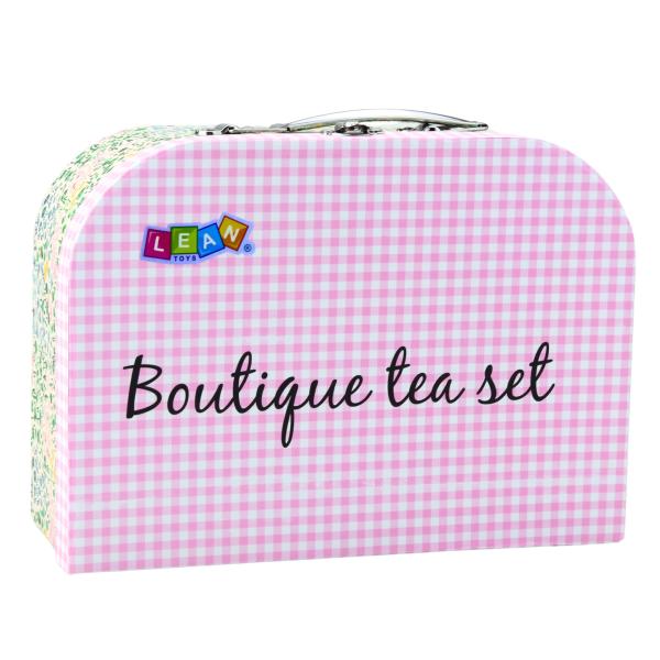 Lean Teeservice im Koffer Pastell Metallgeschirr 15-teilig  Spielset Küche