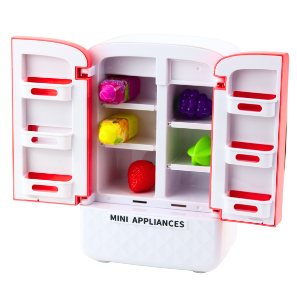 Lean Spielzeug Kühlschrank für Kinder Fruchtsaft Lichter Geräusche Rosa Spielset