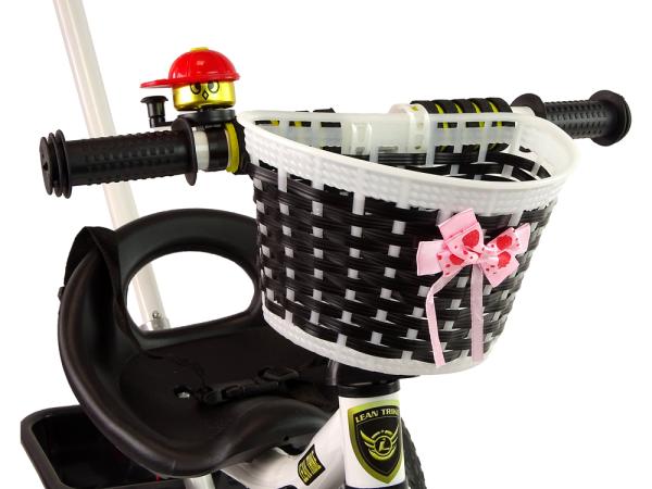Lean Dreirad PRO100 Schwarz mit Korb EVA-Räder für Kinder
