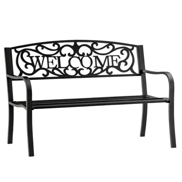 Gartenbank Sitzbank Terrasse Welcome Metall 3-Sitzer Schwarz 127 cm robust 