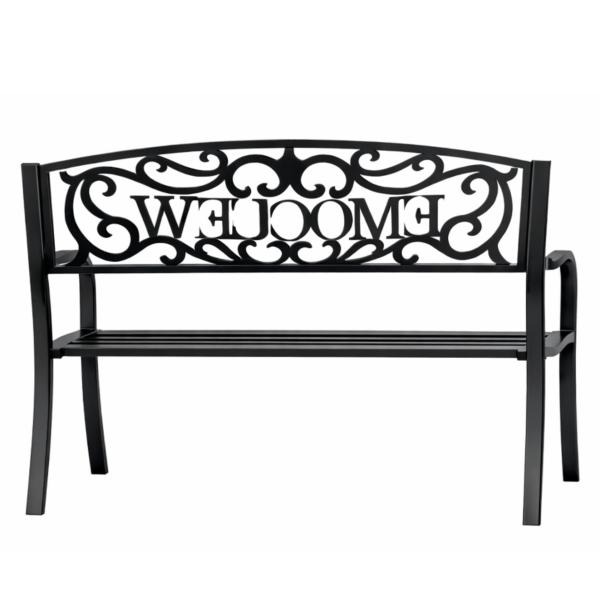 Gartenbank Sitzbank Terrasse Welcome Metall 3-Sitzer Schwarz 127 cm robust 