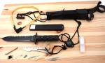 Messer 15-teilig Survival Set Multitool Kompass Angler Outdoor Notfall Paracord