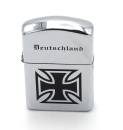 Sturmfeuerzeug Benzinfeuerzeug Survival Outdoor Camping Metall Chrom Deutschland