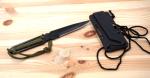 Neck Knife Messer EDC Outdoor geschwärzte Klinge 3Cr13 Kunststoffscheide 20cm