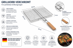 Grillkorb Grillrost verchromt 32x22,5cm BBQ Fisch Fleisch Gemüse Korb