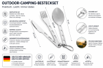 Outdoor Campingbesteck Set Edelstahl Reisebesteck Karabiner Camping Besteck