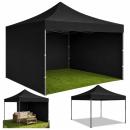 Profi Faltpavillon 3x3m STAHLGESTELL Wasserdicht 420D Expresszelt Schwarz