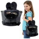 Lean Kinderrucksack Plüschohren Verstellbarer Riemen Schwarz 22cm 4L Rucksack