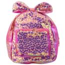 Lean Kinderrucksack mit Pailletten, Blumen, Schleife, Rosa, 22cm, 2,8L Rucksack