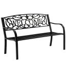 Gartenbank Sitzbank Terrasse Welcome Metall 3-Sitzer Schwarz 127 cm robust 